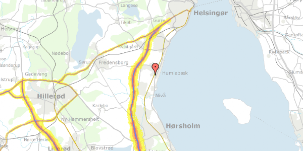 Trafikstøjkort på Daugløkke Ege 13, 3050 Humlebæk