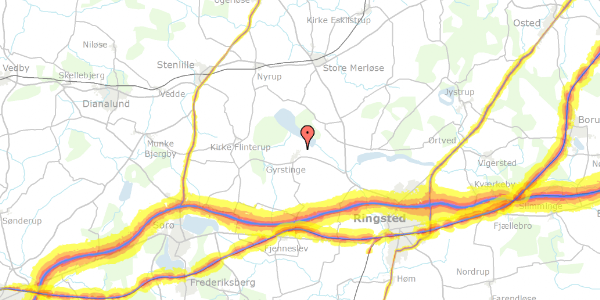 Trafikstøjkort på Gyrstinge Bygade 83B, 4100 Ringsted