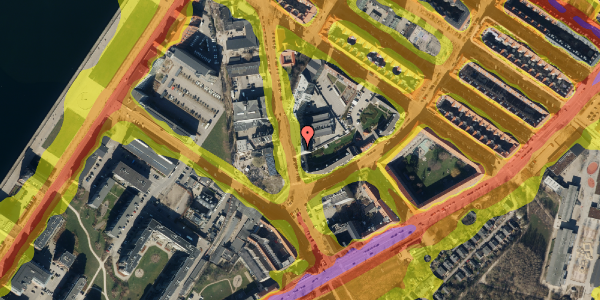 Trafikstøjkort på Snorresgade 19, 3. , 2300 København S