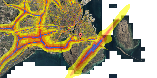 Trafikstøjkort på Edvard Thomsens Vej 55, 2300 København S