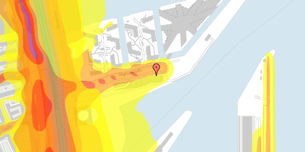 Trafikstøjkort på Marmorvej 18, 2100 København Ø