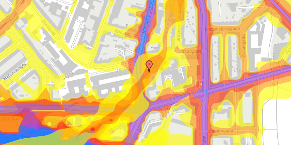 Trafikstøjkort på Nordre Fasanvej 210, 2200 København N