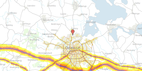 Trafikstøjkort på Gartnerlunden 30, 5270 Odense N