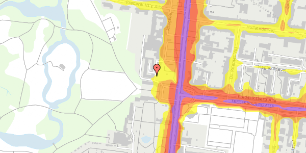 Trafikstøjkort på Frederiksberg Runddel 3D, 2000 Frederiksberg