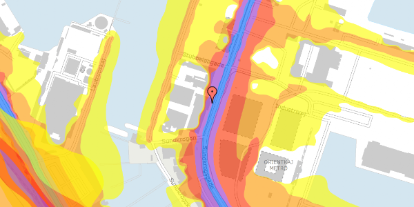 Trafikstøjkort på Sundkrogsgade 19, 1. , 2100 København Ø