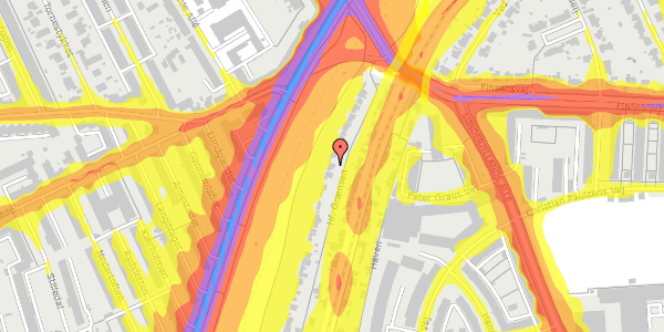 Trafikstøjkort på Hf. Grænsen 12, 2000 Frederiksberg