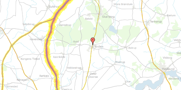 Trafikstøjkort på Hesselholt Skovhuse 41, 9510 Arden