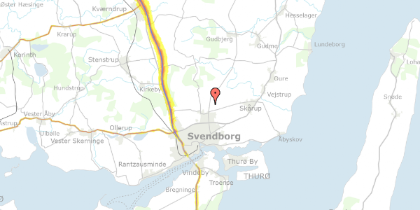 Trafikstøjkort på Ørbækvej 116B, 5700 Svendborg