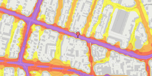 Trafikstøjkort på Gammel Kongevej 89A, st. , 1850 Frederiksberg C