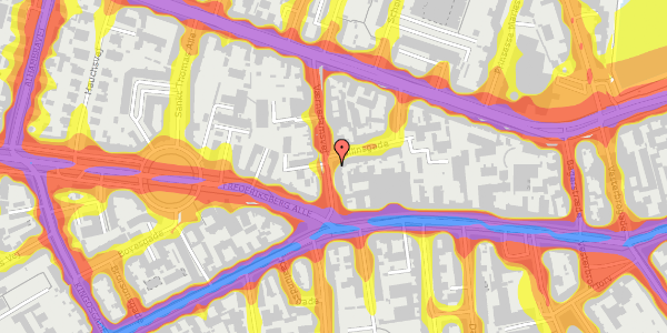 Trafikstøjkort på Værnedamsvej 6, 1619 København V