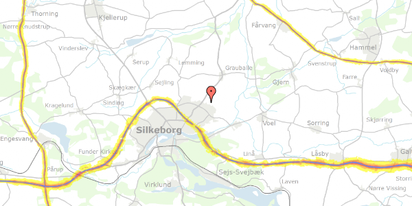 Trafikstøjkort på Karlskronavej 52, 8600 Silkeborg