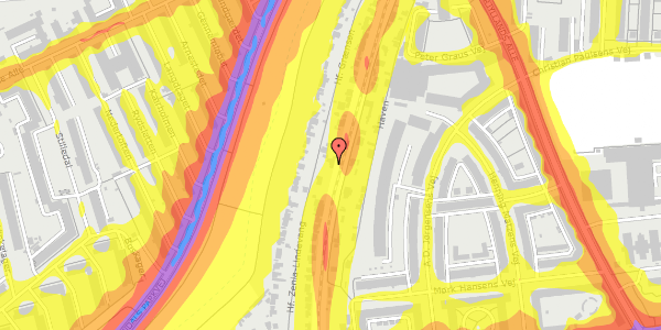 Trafikstøjkort på Hf. Grænsen 37, 2000 Frederiksberg