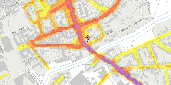 Trafikstøjkort på Frue Kirkestræde 16, 5000 Odense C