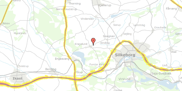 Trafikstøjkort på Kragelundtoften 34G, 8600 Silkeborg