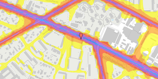 Trafikstøjkort på Frederikssundsvej 309B, 2700 Brønshøj