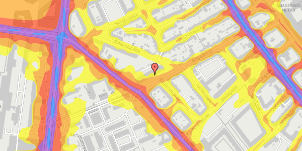 Trafikstøjkort på Brigadevej 50, 2300 København S