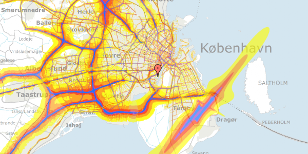 Trafikstøjkort på Kulvej 12, st. tv, 2450 København SV