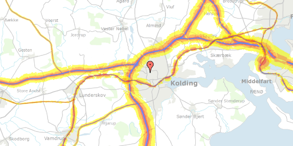 Trafikstøjkort på Vejlevej 129, 6000 Kolding