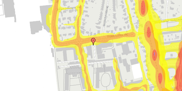 Trafikstøjkort på Troels-Lunds Vej 21, 2000 Frederiksberg