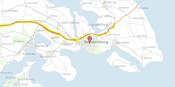 Trafikstøjkort på Sundsmarkvej 12, 6400 Sønderborg