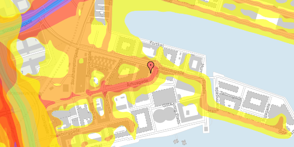 Trafikstøjkort på Århusgade 169, 4. 1, 2150 Nordhavn