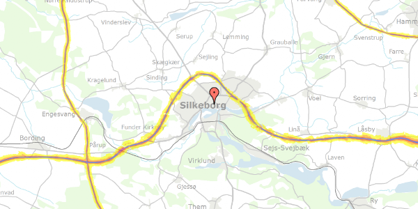 Trafikstøjkort på Nylandsvej 14, . 5, 8600 Silkeborg