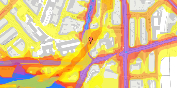 Trafikstøjkort på Nordre Fasanvej 204A, 2000 Frederiksberg