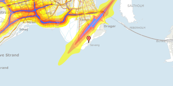 Trafikstøjkort på Fælledvej 242, 2791 Dragør