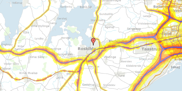 Trafikstøjkort på Baldersvej 3, 1. 20, 4000 Roskilde