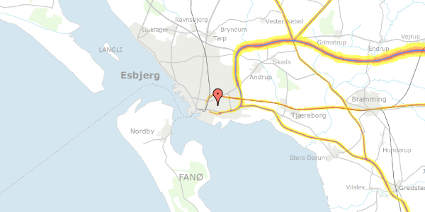 Trafikstøjkort på Ringen 32, 6700 Esbjerg