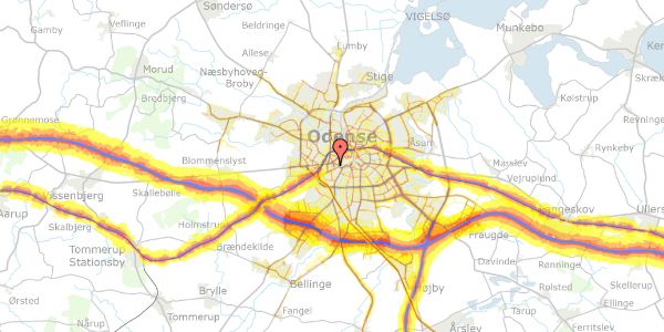 Trafikstøjkort på Sukkervænget 25, 5000 Odense C