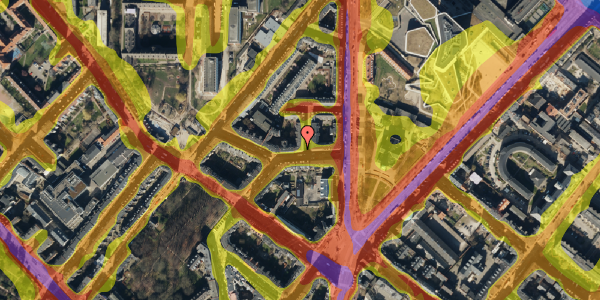 Trafikstøjkort på Ahornsgade 8, st. th, 2200 København N