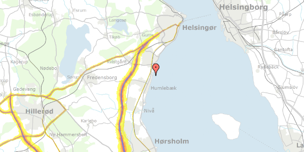 Trafikstøjkort på Havnevej 5, 3050 Humlebæk