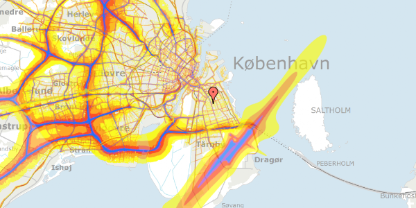 Trafikstøjkort på Thingvalla Allé 36, 2300 København S