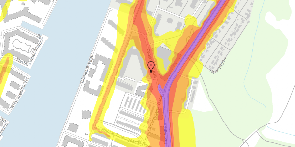 Trafikstøjkort på Drechselsgade 8B, 3. th, 2300 København S