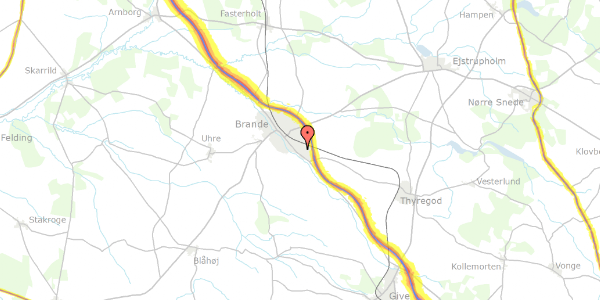 Trafikstøjkort på Jyllandsvej 6, 7330 Brande