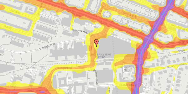 Trafikstøjkort på Solbjerg Plads 2B, 2000 Frederiksberg