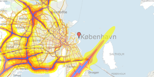 Trafikstøjkort på T-Vej 4, 2300 København S