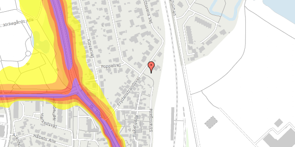 Trafikstøjkort på Frydenstrandsvej 18, 9900 Frederikshavn