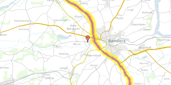 Trafikstøjkort på Offenbachsvej 14, 8920 Randers NV