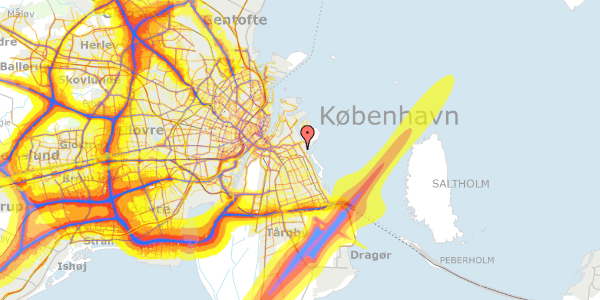 Trafikstøjkort på Ved Amagerbanen 25, 1. th, 2300 København S