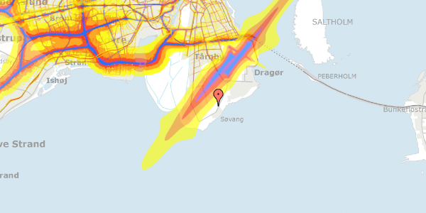 Trafikstøjkort på Kalvebodvej 32, 2791 Dragør