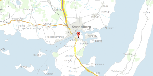 Trafikstøjkort på Vindeby Pilevej 26, st. b4, 5700 Svendborg