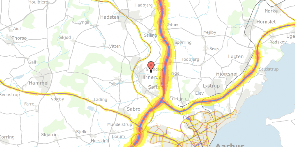 Trafikstøjkort på Hørbakken 41, 8382 Hinnerup