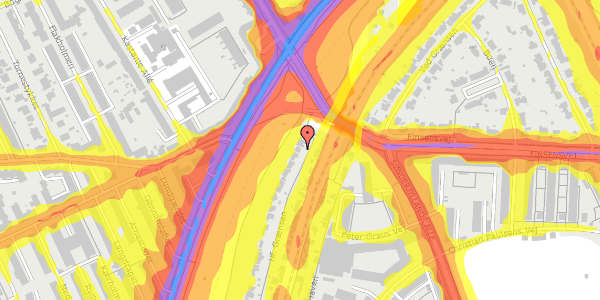 Trafikstøjkort på Hf. Grænsen 2A, 2000 Frederiksberg