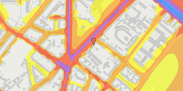 Trafikstøjkort på Blegdamsvej 6B, 3. , 2200 København N