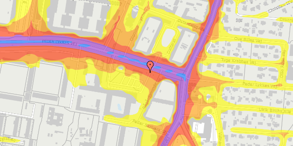 Trafikstøjkort på Peder Lykkes Vej 57B, 2300 København S