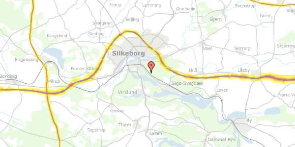 Trafikstøjkort på Sejsvej 31, 8600 Silkeborg