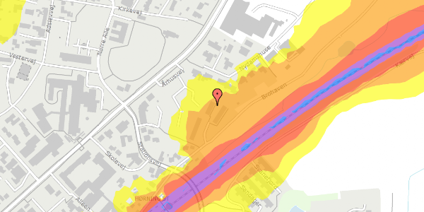 Trafikstøjkort på Brohaven 37, 8362 Hørning