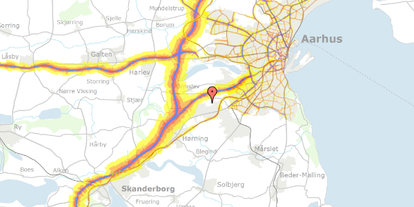 Trafikstøjkort på Kildeagervej 289, 8361 Hasselager